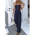 thumbnail image 6 of PRETTYGARDEN Jumpsuits for Women Dressy Summer Sleeveless Travel One Piece Outfits Spring Casual Wide Leg Pants Rompers, 6 of 7