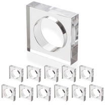 Set of 12 Handcrafted Napkin Rings - Acrylic Round Napkin Holders for Dining Table Décor (Opaque)