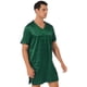 thumbnail image 4 of Bata de dormir para hombre, ropa de dormir, camisón de mujer, batas de satén, camisón con cuello en V, ropa de casa de manga corta, ropa de dormir con abertura lateral, 4 of 5