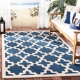 thumbnail image 2 of SAFAVIEH Courtyard Amanda Geometric Indoor/Outdoor Area Rug, 4' x 5'7", Navy/Beige, 2 of 13