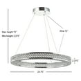 thumbnail image 5 of JONATHAN Y Benton 24.7" Round Integrated LED Crystal/Metal Pendant, Chrome/Clear, 5 of 7