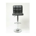 thumbnail image 2 of Set of 2 - Adjustable Height Bar Stool with Black Faux Leather Cushion Seat, 2 of 3
