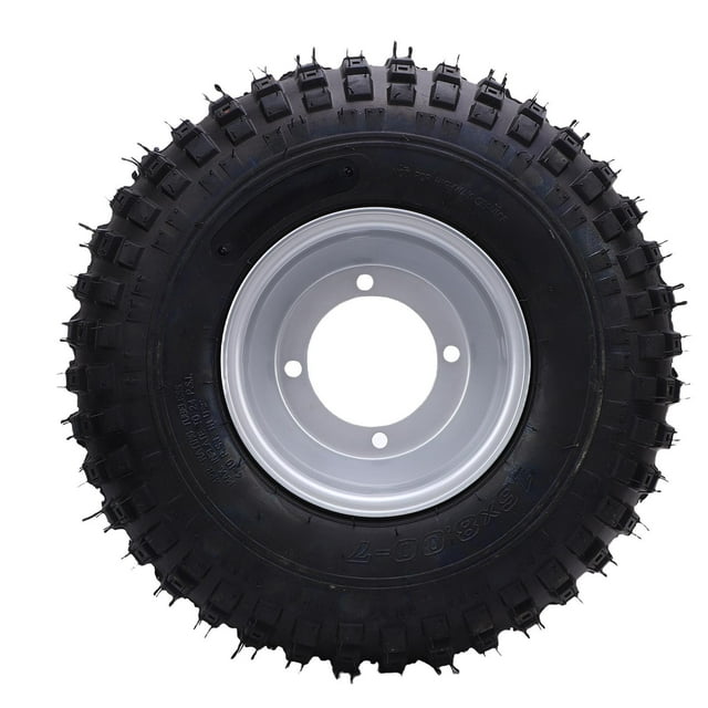 16x8-7 Tubeless Tire with Rim, 7 Inches Tubeless Tire Antislip Excellent Grip for ATV UTV Quad Off Road Go Kart Cart