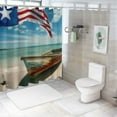 thumbnail image 7 of Orinice Independence Day  Shower Curtain Sets Puerto Rico Flag July Shower Curtain Sets with U Shape Rug,Waterproof Shower Curtain Summer Palm Tree Tree Beach Non-Slip Bathroom Mat 36x72, 7 of 7