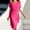 Hot Pink, variant on Women's Summer Dress Patchwork Chiffon Round Neck Short Sleeved Dress Vintage Dress for Women Women's Dresses Cut Loose Dress Sporty Dress for Women Long Women T Shirt Dress for Women Knee Length Long