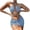 Blue, variant on Sngxgn Women's Bikini Sets Two Piece Swimsuit High Waisted V Neck Twist Front Adjustable Spaghetti Straps Bathing Suit(Blue,S)