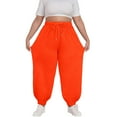 thumbnail image 2 of JJHGVB Joggers for Women Sweatpants Women Plus Size Pants Daily Elastic Waist Pockets Sport Casual Solid Pants Loose Long Sweatpants Pants Baggy Pants Sweat Pants Orange 5XL, 2 of 6