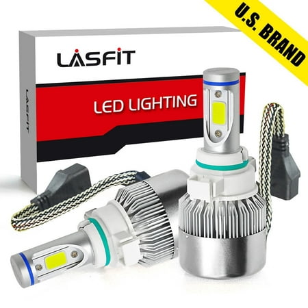 LASFIT 5202 PSX24W 5200 5201 9009 LED Fog Light Bulb Kits-Flip COB Chips-60W 7600LM 6000K (Pack of (Best 5202 Led Bulb)
