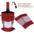 thumbnail image 4 of NAMZI Jute Wine Bags, 10pcs Burlap Wine Bottle Gift Bags 750ml with Sheer Window Drawstring Gift Bags for Wedding Festival Wine Tasting Party Favors 13.7*5.9 inch（Red）, 4 of 5