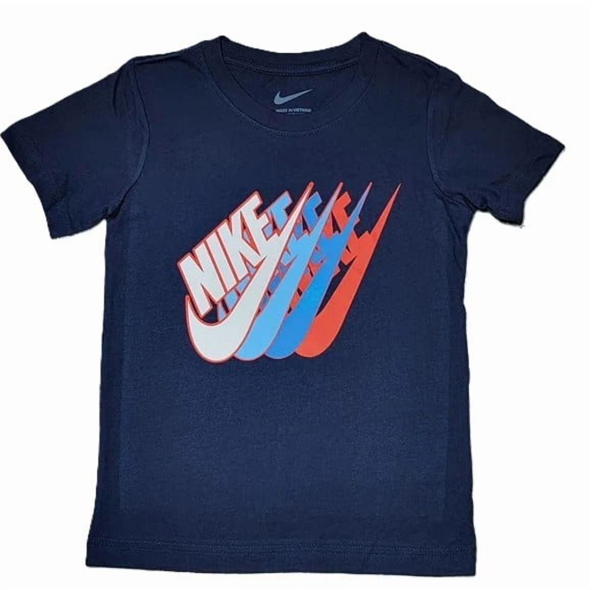 red and blue nike shirt
