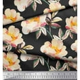 thumbnail image 2 of Soimoi Silk Fabric Flower & Leaves Watercolor Printed Fabric 1 Yard 42 Inch Wide, 2 of 3