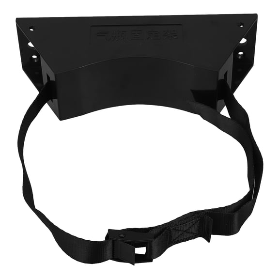 QIFULL Wall Mounted Propane Tank Holder Black Gas Cylinder Bracket with Adjustable Strap