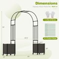 thumbnail image 2 of Barara King Raised Garden Supports Planter Supports,6.6 Feet Arch Arbor Trellis with 2 Planter Boxes & Detachable PE-Coated Metal Tubes-Black, 2 of 9
