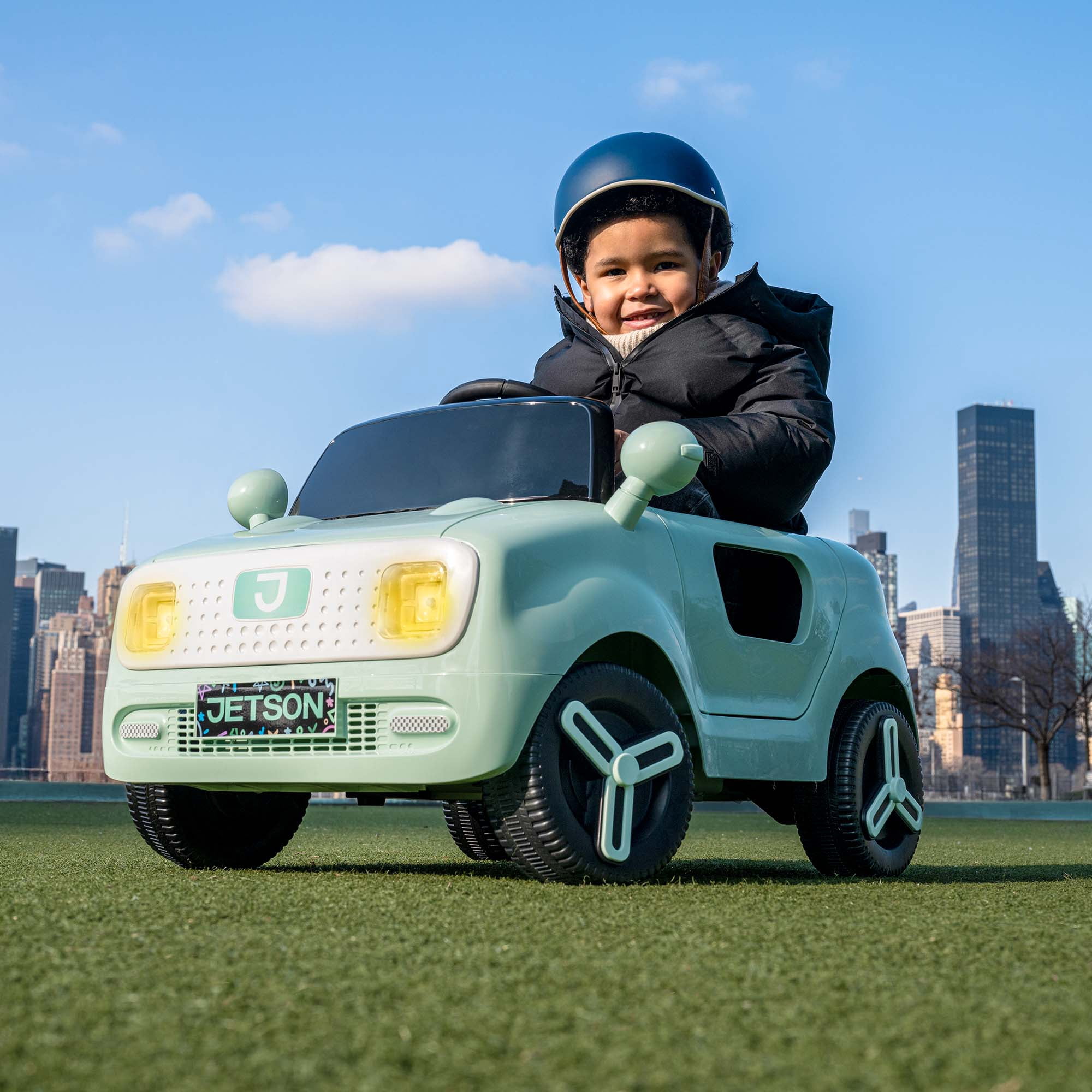 Jetson Mako Electric Motor Assist Ride-On Push Car - Green
