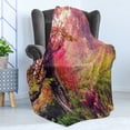 thumbnail image 4 of Forest Soft Flannel Fleece Throw Blanket, Fairy Majestic Landscape Autumn Trees in Woodland Natural Garden in Ukraine, Cozy Plush for Indoor and Outdoor Use, 50" x 70", Red Green Brown, by Ambesonne, 4 of 5