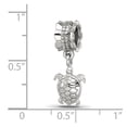 thumbnail image 2 of 925 Sterling Silver Polished Oxidized Reflections Turtle Dangle Bead Charm 21.82x8.18mm Wide Pendant Necklace for Women, 2 of 2