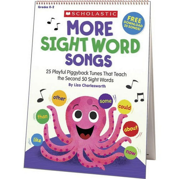 Scholastic K-2 More Sight Words Flip Chart/CD - Theme/Subject: Fun - Skill Learning: Songs, Sight Words - 1 Each | Bundle of 2 Each