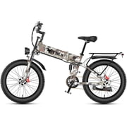 AMYET ARES AWD Electric Bike for Adults, Dual Motor 2000W Ebike, 52V 20Ah Battery, 24 x 4.0 Fat Tire, Folding Electric Mountain Bike, 34MPH, UL2849
