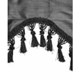 thumbnail image 4 of Gorgeous Home Linen 1Pc Wave Black Waterfall Valance with Tassels Faux Silk Rod Pocket Semi Sheer Dressing Window 55" wide X 18" long for kitchen décor, 4 of 5