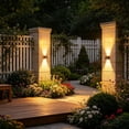 thumbnail image 5 of AuroraX Solar Powered Wall Light Outdoor Solar Lights for Yard Decorative Color Changing Double Head Dusk to Dawn Waterproof Outdoor Wall Lighting Gold, 5 of 6