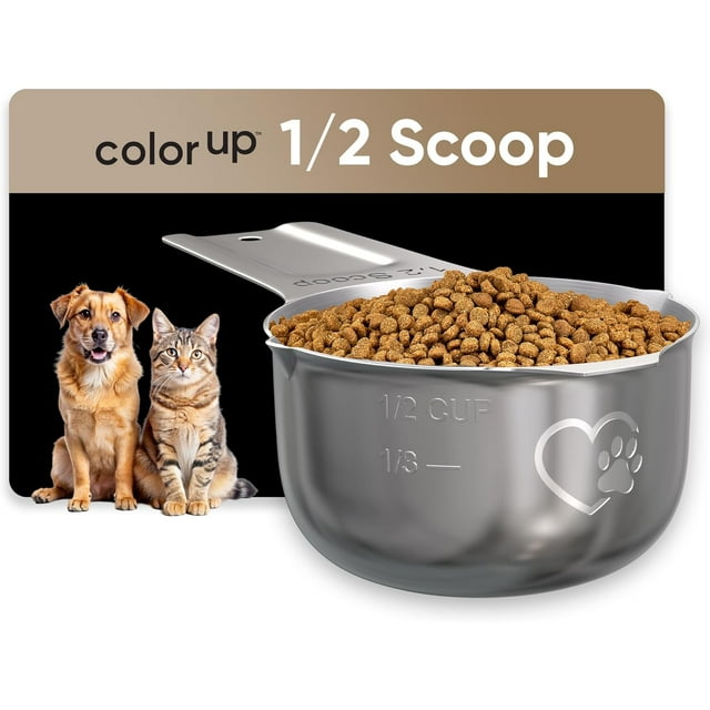 Shiyou-12 Tasse de Nourriture pour Animaux – Cuillère à Nourriture pour Chiens en Acier Inoxydable (8 To) – Cuillère de Mesure Résistante à la Rouille et Robuste pour Chiens, Chats, Oiseaux et Lapins – Parfaite pour Aliments Secs et Friandises