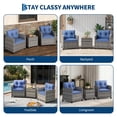 thumbnail image 6 of Outdoor Wicker Chairs,3 Pieces Patio Furniture Set,All Weather High Back Rattan Chairs w/Washable Cushion and Tempered Glass Tabletop for Deck Porch Balcony Backyard Garden, 6 of 8