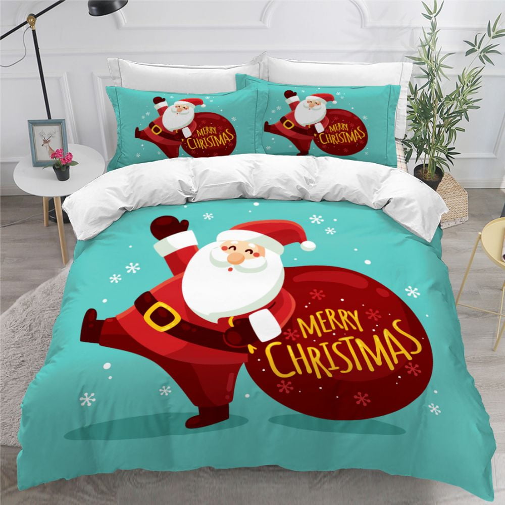 Merry Christmas Bedding Set Santa Claus Deer Chris