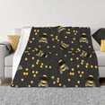 thumbnail image 3 of Throw Blanket for Couch, gold bees gray cool black Super Soft Fuzzy Comfy Warm Throw Blanket, Cuteness Lightweight Cozy Plush Flannel Blanket & Throws for Sofa and Bed All Season, 3 of 5