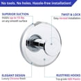 thumbnail image 4 of Suction Cup Hooks for Shower, Bathroom, Kitchen, Glass Door, Mirror, Tile – Loof, 4 of 5