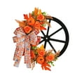 thumbnail image 2 of Decoración del hogar, coronas otoñales para puerta de entrada, corona artificial otoñal con flores y bayas de calabaza, corona de hortensias para puerta exterior, Halloween y Acción de Gracias, corona, 2 of 9