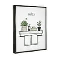 thumbnail image 3 of Stupell Relax Bathroom Potted Botanicals Typography Painting Black Floater Framed Art Print Wall Art, 3 of 9