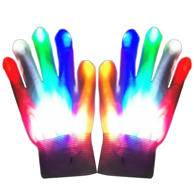 Guantes Luminosos Guantes luminosos de colores LED Hueso de mano Guante brillante Manopla de esqueleto (Colorido) Tmvgtek Libre de BPA
