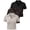Solid Black, Solid Chocolate Torte, Solid Moonbeam, variant on 3 Pack: Women's V Neck Crop Polo Shirts - Short Sleeve Sweater Dry Fit Golf Athletic Workout Collared Tops