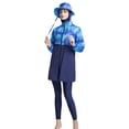 thumbnail image 2 of 4 Piece Swimwear for Women Long Sleeve Rash Guard Swimsuit with Swim Cap Full Coverage Beachwear for Surfing Diving and Holiday Sports, 2 of 8
