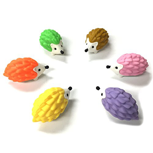 Iwako Japanese Erasers Set of 6 Hedgehogs 