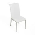 thumbnail image 4 of Benjara 18 Inch Dining Side Chair Set of 2, Plush White Faux Leather Seat, Metal, 4 of 6