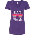 thumbnail image 3 of Inktastic Miami Florida Vacation Beach Trip Women's V-Neck T-Shirt, 3 of 5