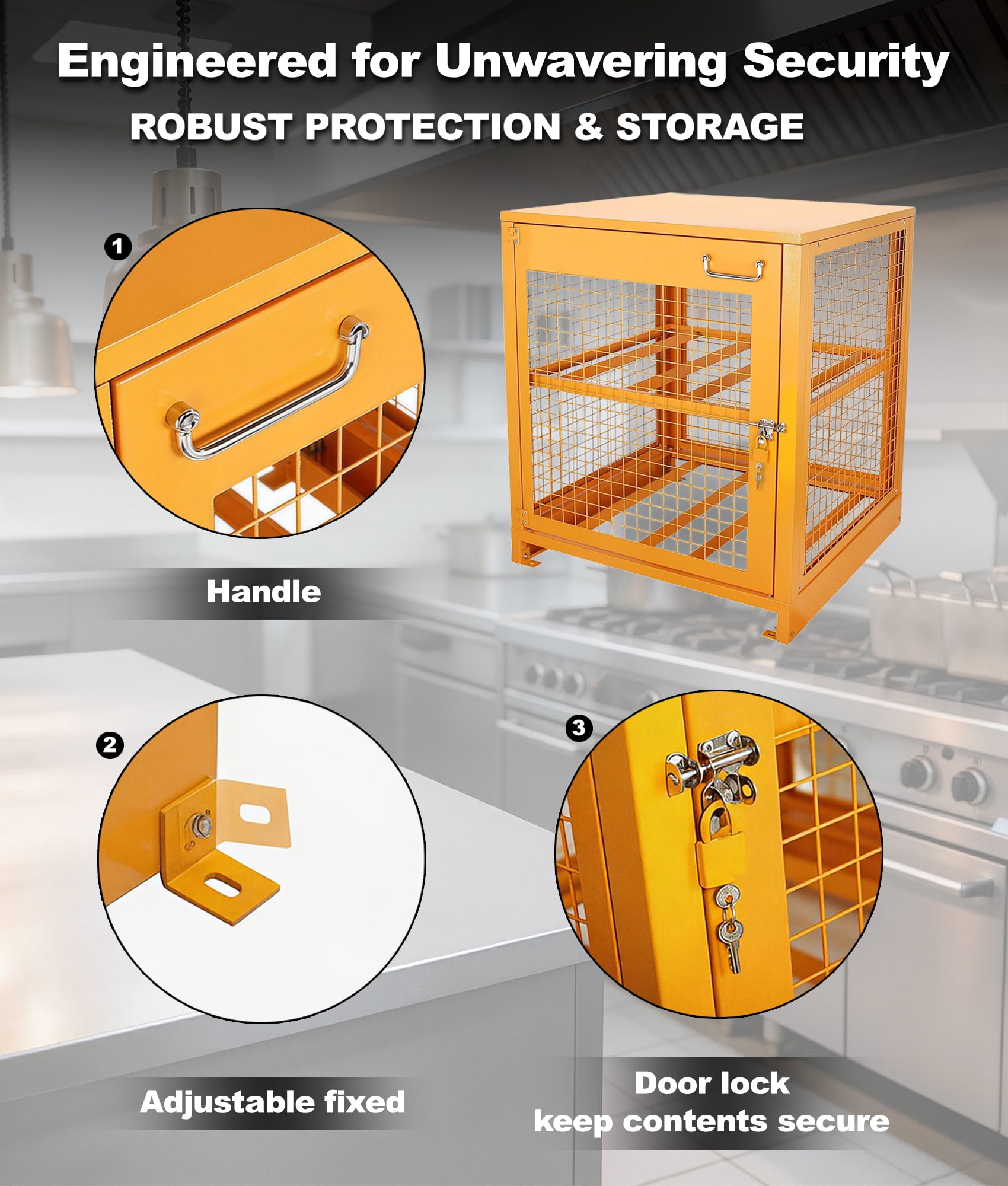 Esheno Locking Steel Storage Cabinet 35 inch Expandable Metal Door Magnetic Closure Adjustable Shelves Heavy Duty Hinges for Tools Supplies Equipment
