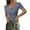 Blue Grey, variant on Women's Spring Summer Short Sleeve Tops Ribbed Henley Button Slim Fit Basic Casual T Shirts Blouse Clothing