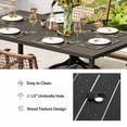 thumbnail image 3 of LAUSAINT HOME Patio Dining Set, 7-Piece Outdoor Wicker Furniture with Rectangular Table and 6 Swivel Chairs, Brown, 3 of 8