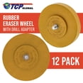 thumbnail image 2 of TCP Global Rubber Eraser Wheel with Drill Adapter (Pack of 12) Decal Remover Wheel - Sticker Remover Tool - Pinstripe Removal - Emblem Removal Tool - Removes Adhesives on Car, Auto, Boat, RV & Signs, 2 of 6