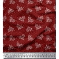 thumbnail image 1 of Soimoi Red Cotton Poplin Fabric Insect & Floral Heart Fabric Prints by Yard 42 Inch Wide, 1 of 3