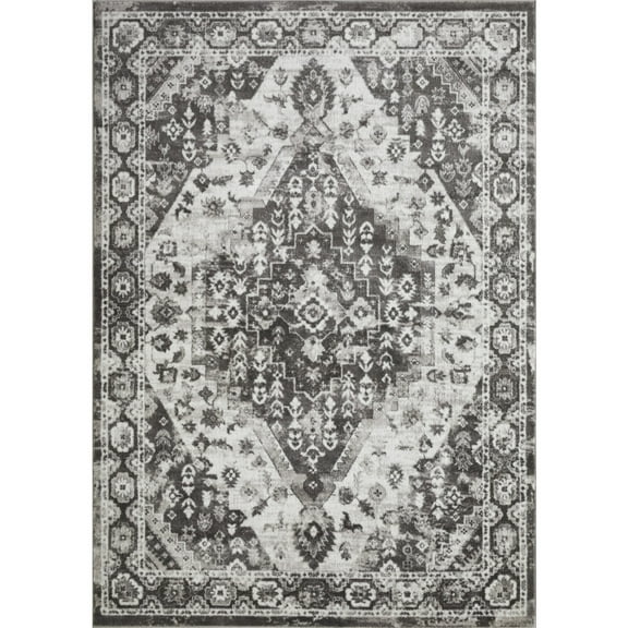 Loomaknoti Rhane Adleigh 8' x 10' Oriental Indoor Area Rug, Gray