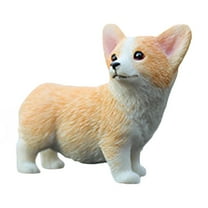 Summercome Mini Corgi Figurine - Resin Animal Model Simulation Dog Sculpture - Desktop Decoration for Home, Office, Car Interior Decor - Statue Ornament