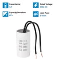 thumbnail image 3 of Capacitor de funcionamiento CBB60 3uF de Uxcell, capacitor de arranque con 2 cables, CA 450V para motor de arranque con frecuencia de 50Hz/60Hz, adecuado para compresores de aire y bombas, blanco, 3 of 6