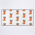 thumbnail image 1 of Un NUEVO ramo de flores rosas en un par de botas de goma naranjas Tapete de escritorio, 1 of 5