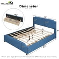 thumbnail image 5 of Bellemave Queen Size Velvet Upholstered Platform Bed with 4 Storage Drawers, Wood Bed Frame with Nailhead Trim Headboard for Bedroom, Guest Room (Blue), 5 of 10