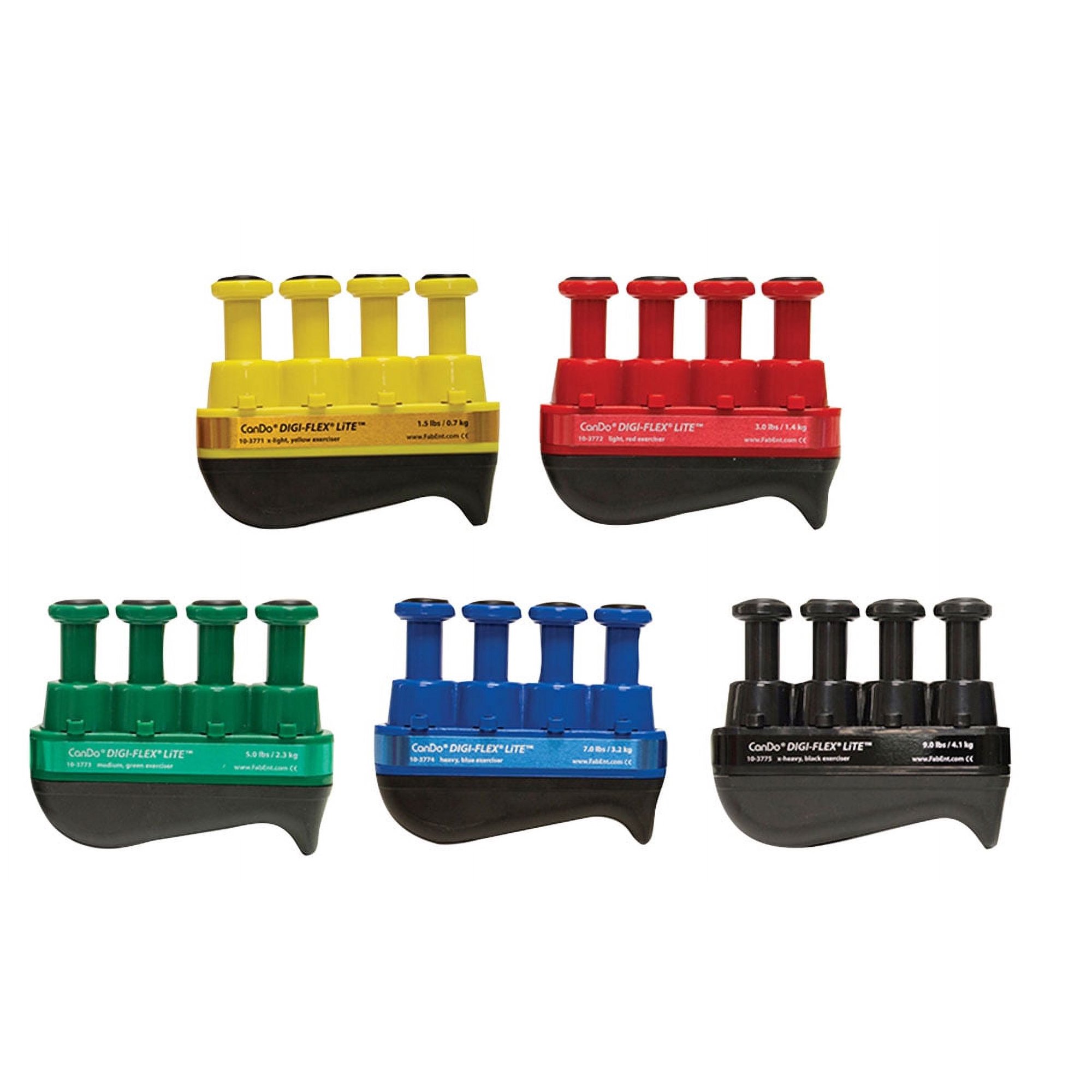 CanDo Digi-Flex LITE set of 5 (1 ea: yellow red green blue black)