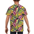 thumbnail image 5 of Wukai Colrful Tropical Leaves Youth Unisex Short Sleeve T-Shirt for Boys, Girls, Teens, and Kids-Medium, 5 of 7