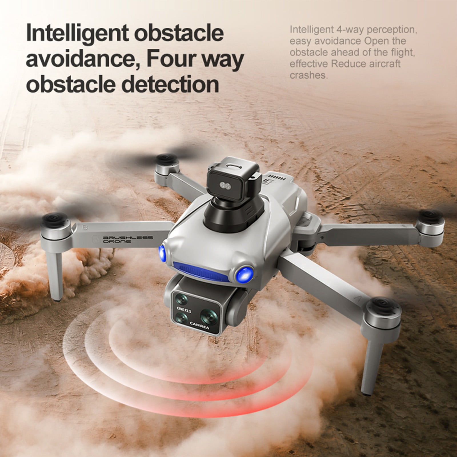Gnmfd 4K GPS Drone with 6" Screen, 5G Remote, Brushless Motor, Laser Obstacle Avoidance, One Click Return, 25-Min Flight, RC Quadcopter for Aerial Photography and Professional Filming